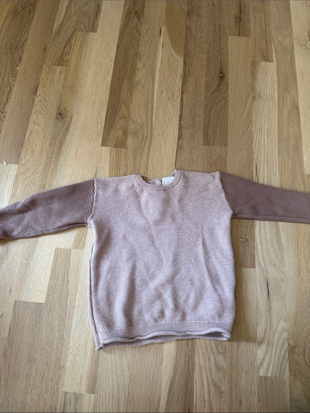 H&M Girls Two-Tone Pink Crewneck Sweater